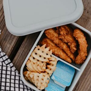 The Dearest Grey Leakproof Silicone Bento Box For Adults & Kids (Cloud)