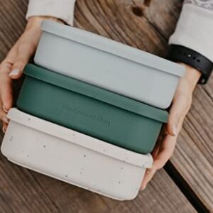 The Dearest Grey Leakproof Silicone Bento Box For Adults & Kids (Cloud)