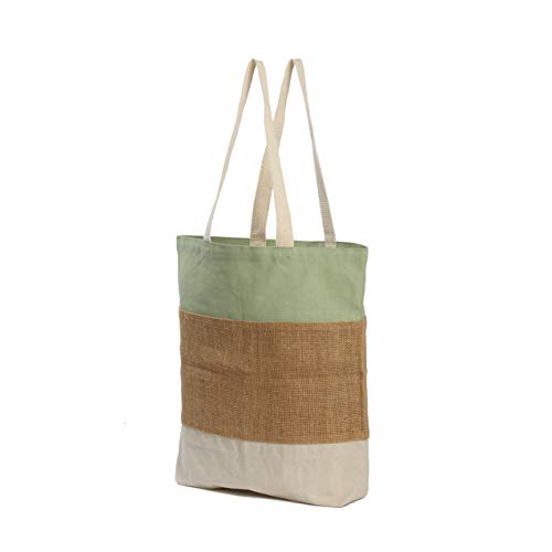 Earthwise Reusable Grocery Bags Color Cotton Canvas Blank Shopping Totes Sturdy 14.5" W x 15" H x 3" D (Pack of 6)