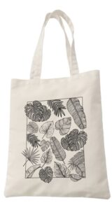 reusable grocery shopping bags cute canvas tote bag aesthetic floral botanical tote bag for women shopping