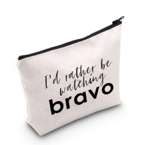 POFULL Bravo TV Show Inspired Gift I'd Rather Be Watching Bravo Travel Bag for Mom Sister (watching bravo bag)