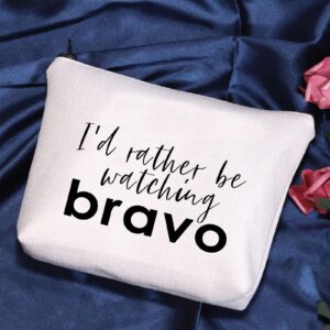 POFULL Bravo TV Show Inspired Gift I'd Rather Be Watching Bravo Travel Bag for Mom Sister (watching bravo bag)