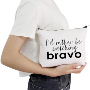 POFULL Bravo TV Show Inspired Gift I'd Rather Be Watching Bravo Travel Bag for Mom Sister (watching bravo bag)