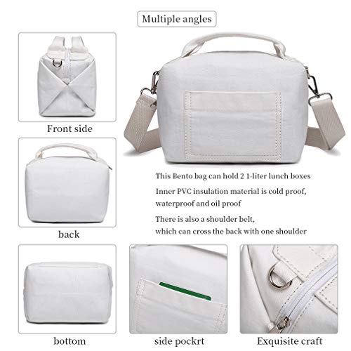 NOL Natural Organic Lifestyle Lunch Bag Women Insulated Bento Bags Cooler Leakproof Reusable Lunch Box