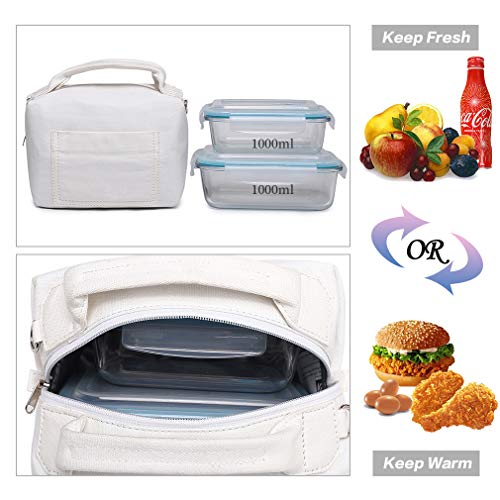 NOL Natural Organic Lifestyle Lunch Bag Women Insulated Bento Bags Cooler Leakproof Reusable Lunch Box