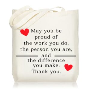 retirement gift canvas tote bags inspirational may you be proud of the work bag for women teacher nurse coworker employee happy retirement appreciation gift