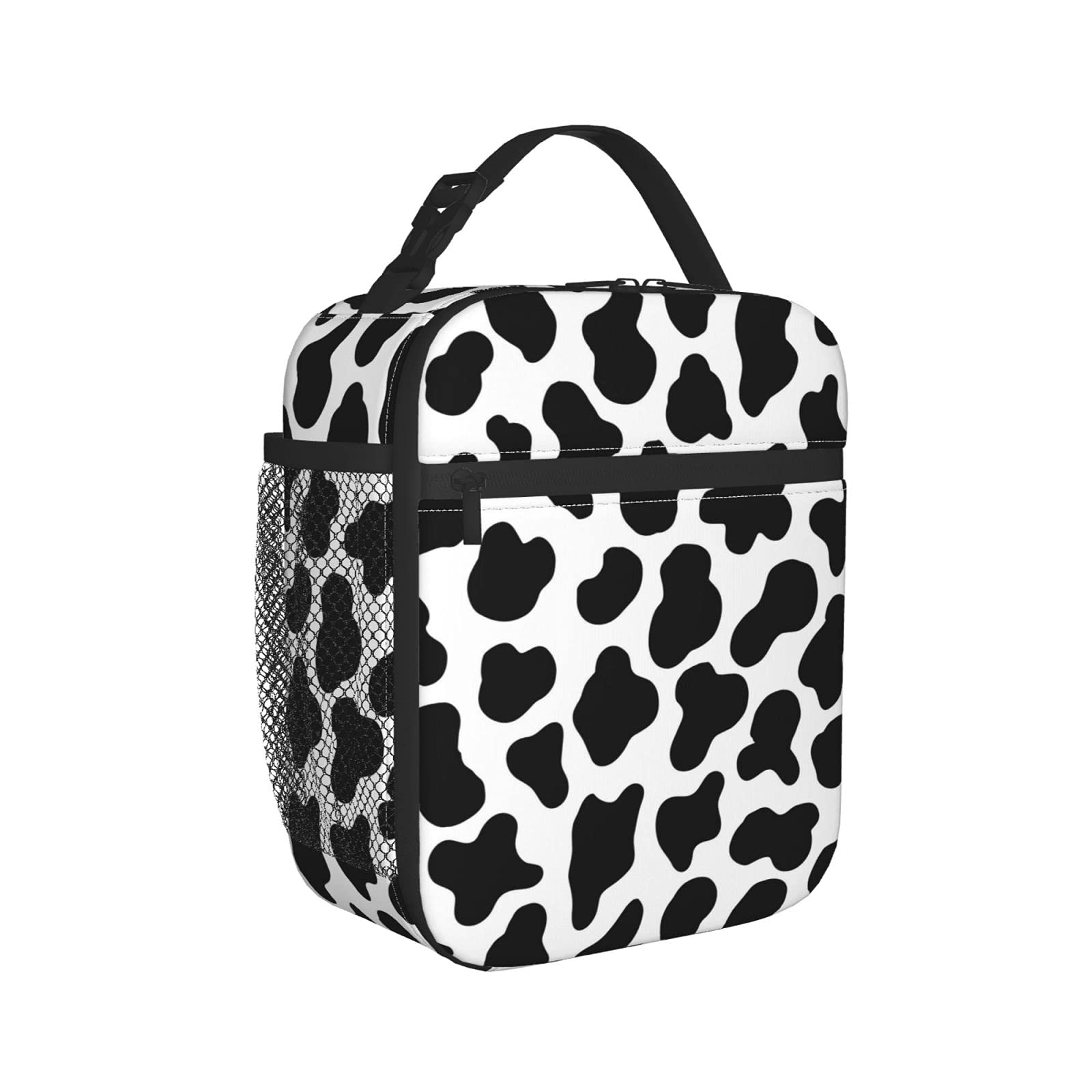 Insulated Lunch Box for Men and Women, Portable and Reusable Lunch Bag for Office Work and Picnic, Cow Print