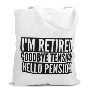 barun retirement gifts for women - retirement gift bags, happy retirement tote bag, 2023 retirement gifts retirement gift (i'm retirement)
