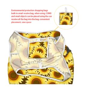 Belidome Adorable Dog Bichon Frise Flower Large Reusable Grocery Bags Collapsible for Shopping Picnic Tote, Washable Foldable