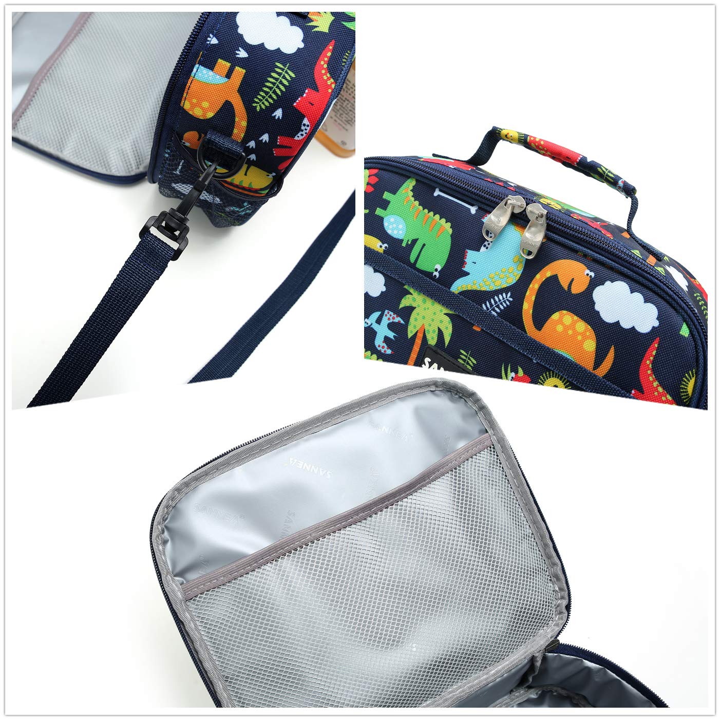 Lunch Bag for Kids, Thermal Lunch Box Kids Boys Girls, Dinosaur Lunch Box Cooler Bag Portable Lunch Organizer for School Picnic Work Hiking Beach