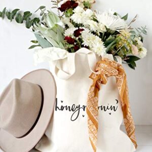 The Cotton & Canvas Co. Honeymoonin' Wedding, Beach, Shopping and Travel Resusable Shoulder Tote and Handbag