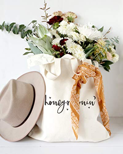 The Cotton & Canvas Co. Honeymoonin' Wedding, Beach, Shopping and Travel Resusable Shoulder Tote and Handbag