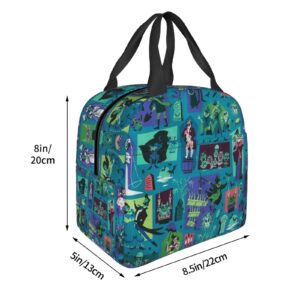 Haunted Mansion Lunch Bag For Women Men Reusable Insulated Cooler Lunch Box For Kids Adult - Leakproof Thermal Lunch Tote Bag For Work School Picnic Beach Office