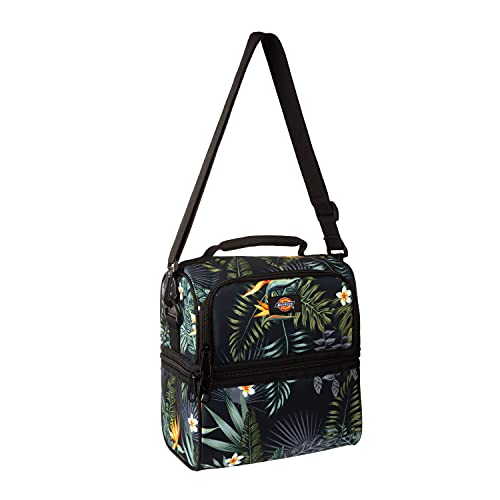 Dickies Insulated Multi-Compartment Lunch Box Reusable Beach Cooler Tote Bag (Tropical Flowers)