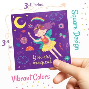 Party Profi Lunch Box Notes for Kids - 60 Adorable Motivational and Cute Inspirational Thinking of You Cards for Girls Lunchbox