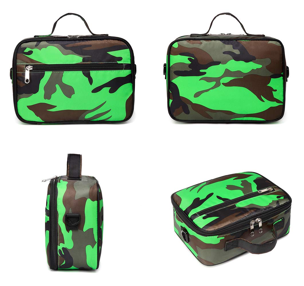 BLUEFAIRY Kids Insulated Lunch Box for Boys Lunch Bag Lunch Box Carrier for Boys for Elementary School Kindergarten (Camo Green)