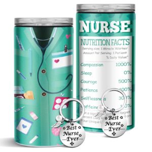 didaey 4 pcs nurse gifts include 2 pcs 16 oz nurse tumblers nurse nutrition facts 4 in 1 tumbler can cooler cup stainless steel insulated nursing mug and 2 pcs nurse appreciation keychain for nurses