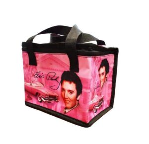 midsouth products elvis presley lunch bag - pink with guitars