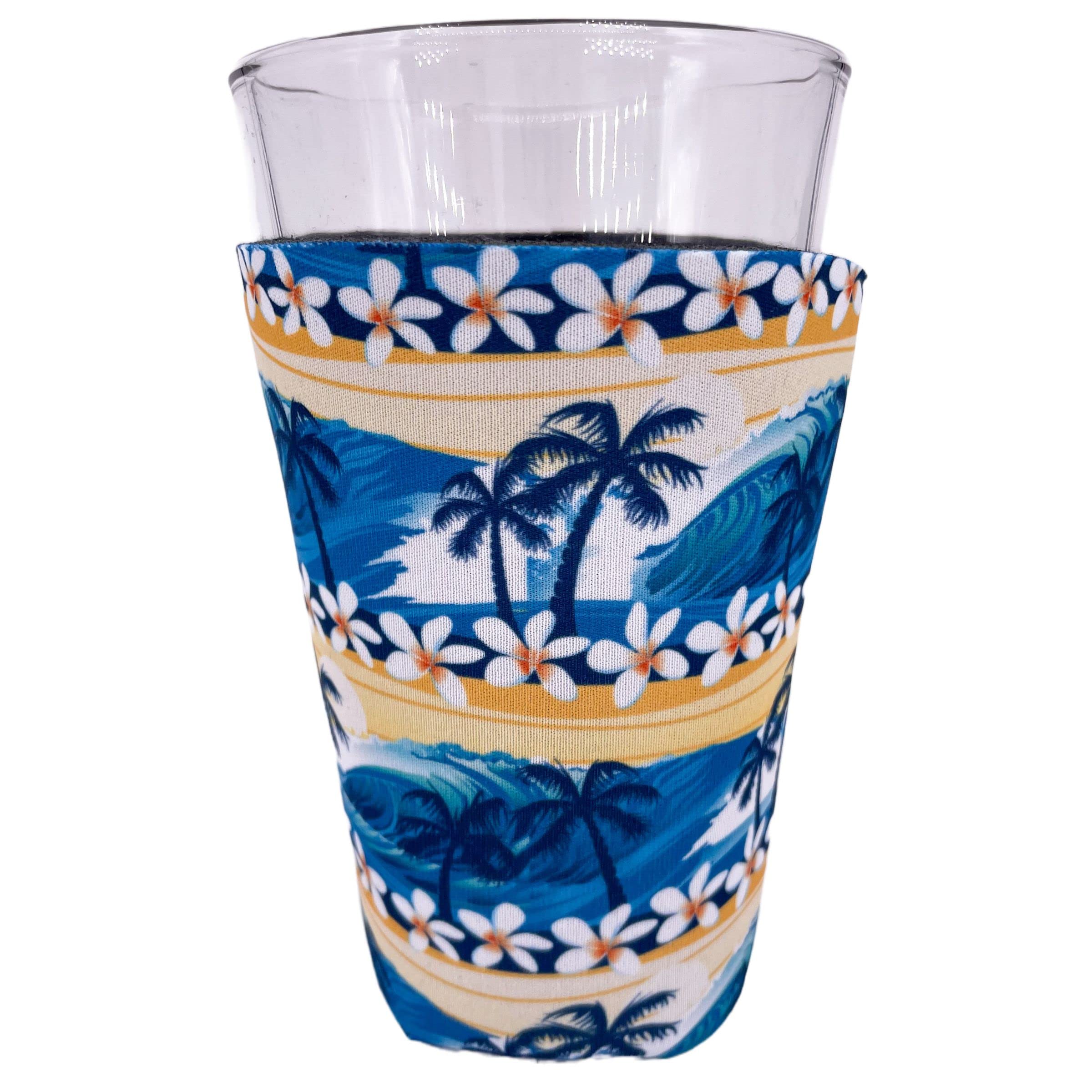 Waves Beach Tropical Pattern Pint Glass Coolie