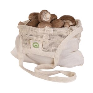 cotton mesh mushroom foraging bags - 100% cotton, washable, reusable and eco-friendly bags to pick mushrooms, flowers, berries and produce - lightweight mushroom hunting harvesting bags (2 bags)