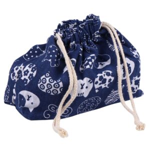 toyandona blue cotton and line lunch bag