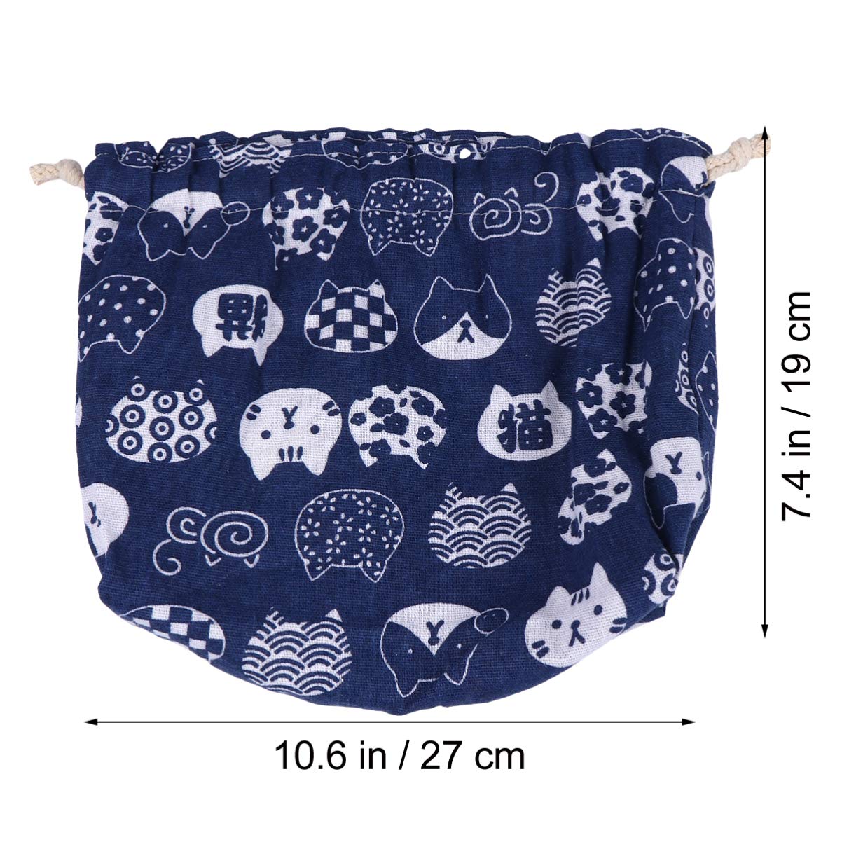 TOYANDONA Blue Cotton and Line Lunch Bag