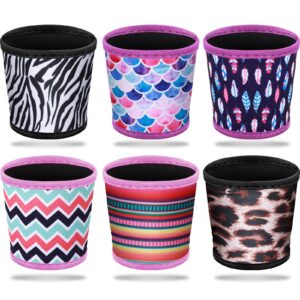 6 pieces hot cup sleeves reusable neoprene cup insulator sleeve washable insulated coffee sleeve heat resistant insulated coffee sleeve cup holders for coffee tea hot cold beverage