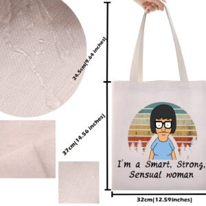 TSOTMO Tina Belcher Tote Bag Case Burgers Inspired Gift For Tina Fans Cartoon Gift Burger Gift Cartoon TV Show Merchandise Gifts For Women (Smart Tote)