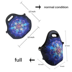 Neoprene Lunch Bags Boxes for Women Men, Insulated Lunch Cooler Tote Bag Box for Office Work Picnic Travel (Blue)