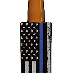 PKM - (2) Back the Blue Thin Blue Line Slim Can Cooler Sleeve - Beer Blank Skinny 12 oz Neoprene Coolie - Perfect For 12oz Red Bull, Michelob Ultra,Truly