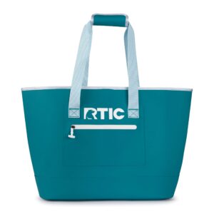 rtic ultra-tough tote bag, waterproof for beach, pool, towel, grocery, shopping, camping, picnic, travel, boat, heavy-duty, puncture resistant, large, deep harbor