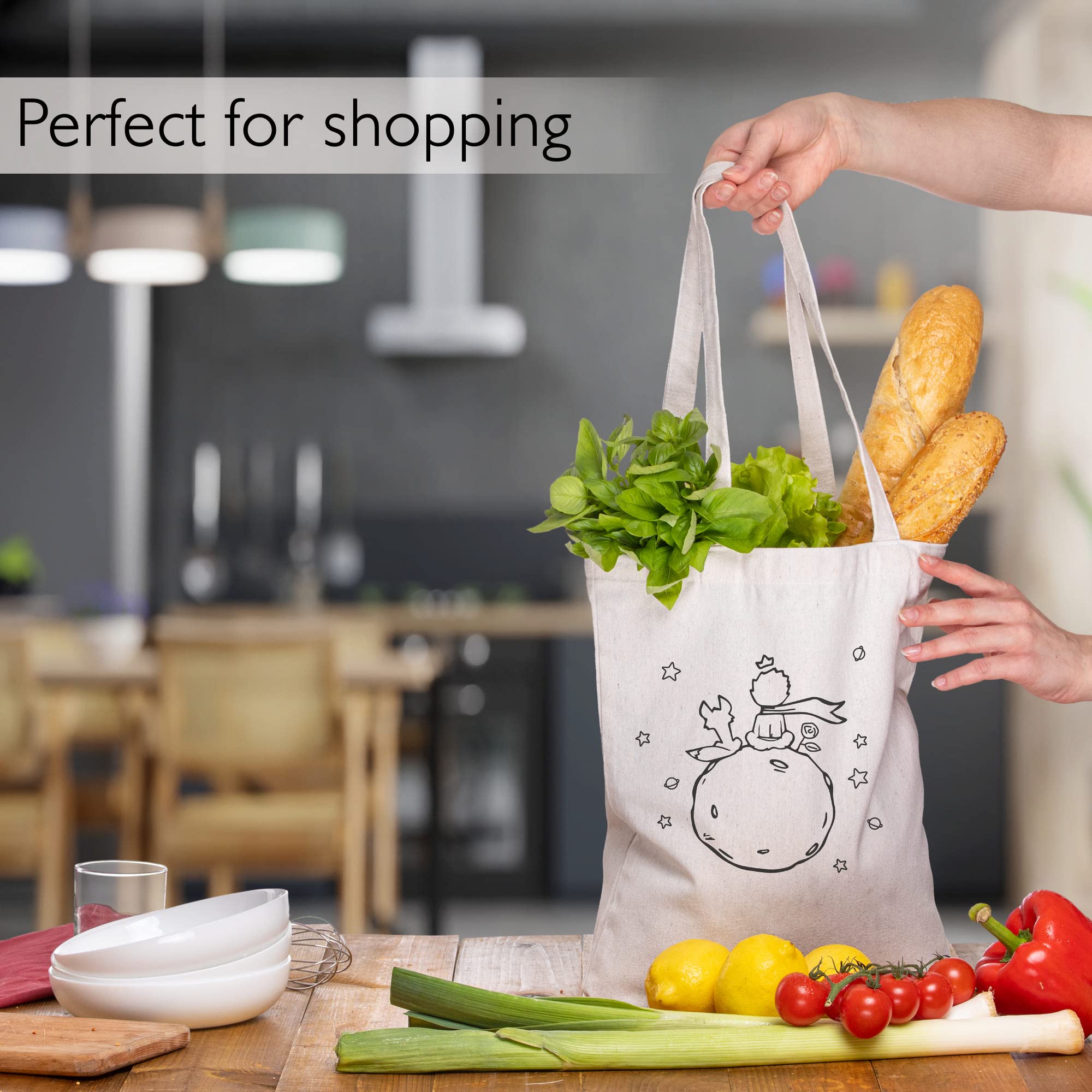 HI FIVE! White Tote Bag for Men & Women, Lightweight Tote Bags for Grocery, Reusable Shopping Bags for Multipurpose,Canvas Bags with Handles