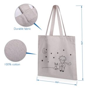 HI FIVE! White Tote Bag for Men & Women, Lightweight Tote Bags for Grocery, Reusable Shopping Bags for Multipurpose,Canvas Bags with Handles