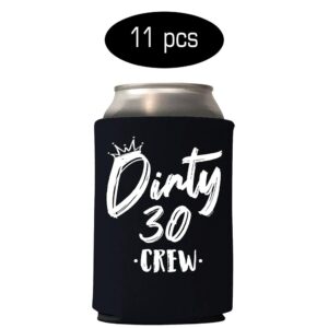 Veracco It Is My Dirty 30 Years - Thirth Birthday Gift - For Dirty Thirty Crew Party Favors Decorations Can Coolie Holder (Black/White, 12)