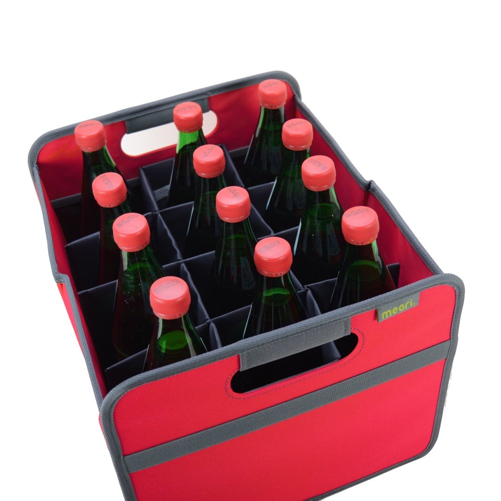 meori Bottle Insert Classic Medium Foldable Boxes 12 Slots Smoke Grey Grocery Shopping Wine Tasting Accessory, M