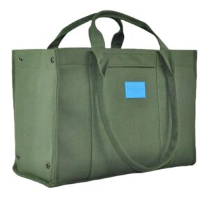 new 2024 canvas tote bag, available in xl or medium size, folds flat, slip-in pockets, removable base, anti-theft pocket