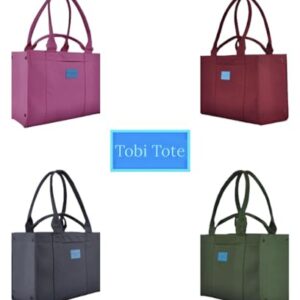 New 2024 Canvas Tote Bag, available in XL or Medium Size, Folds Flat, Slip-in Pockets, Removable Base, Anti-Theft Pocket