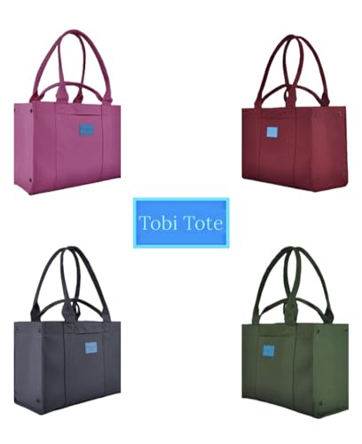 New 2024 Canvas Tote Bag, available in XL or Medium Size, Folds Flat, Slip-in Pockets, Removable Base, Anti-Theft Pocket