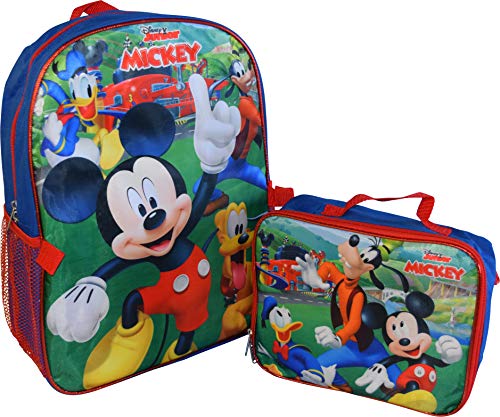 Mickey Mouse 16" Backpack W/Detachable Lunch Box