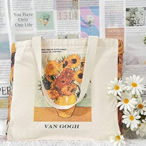 Keanoo Canvas Tote Bag for Aesthetic Women, Cute Tote Bags with Zipper Big Canvas Shoulder Bag for Shopping Beach Gift