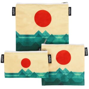 artovida artists collective lunch baggies | snack and sandwich bags with zipper - improved dual layer design by budi kwan (indonesia) the ocean, the sea, the wave