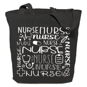 sauivd nurse canvas tote bag nursing student rn registered gifts shoulder shopping reusable cotton canvas tote bag