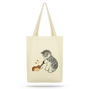 cinar tote bag, canvas tote bag for women with cat print, aesthetic stuff, bags for bags for women, beach bag, canvas tote bag, grocery bags, school tote bag, cute gifts, bridesmaid gifts