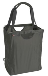 adk packbasket (charcoal grey) multifunctional durable structured tote / reusable shopping bag that folds flat / holds 30 lbs.