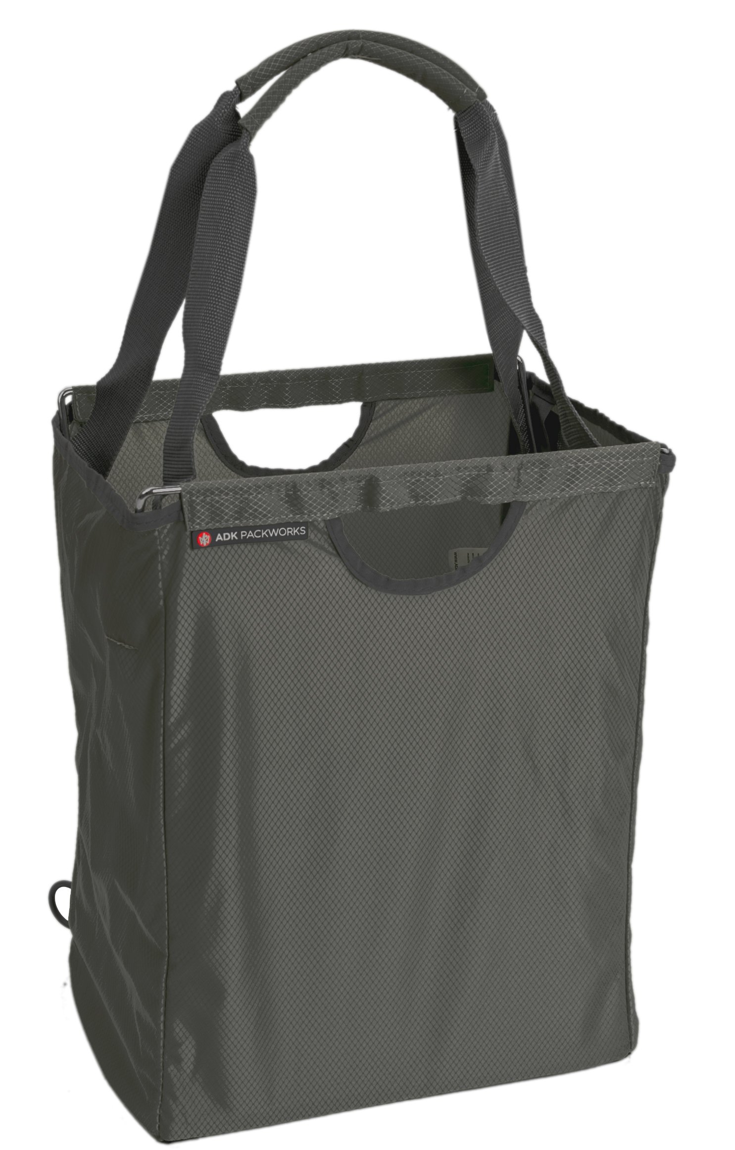 ADK Packbasket (Charcoal Grey) Multifunctional Durable Structured Tote / Reusable Shopping Bag That Folds Flat / Holds 30 lbs.