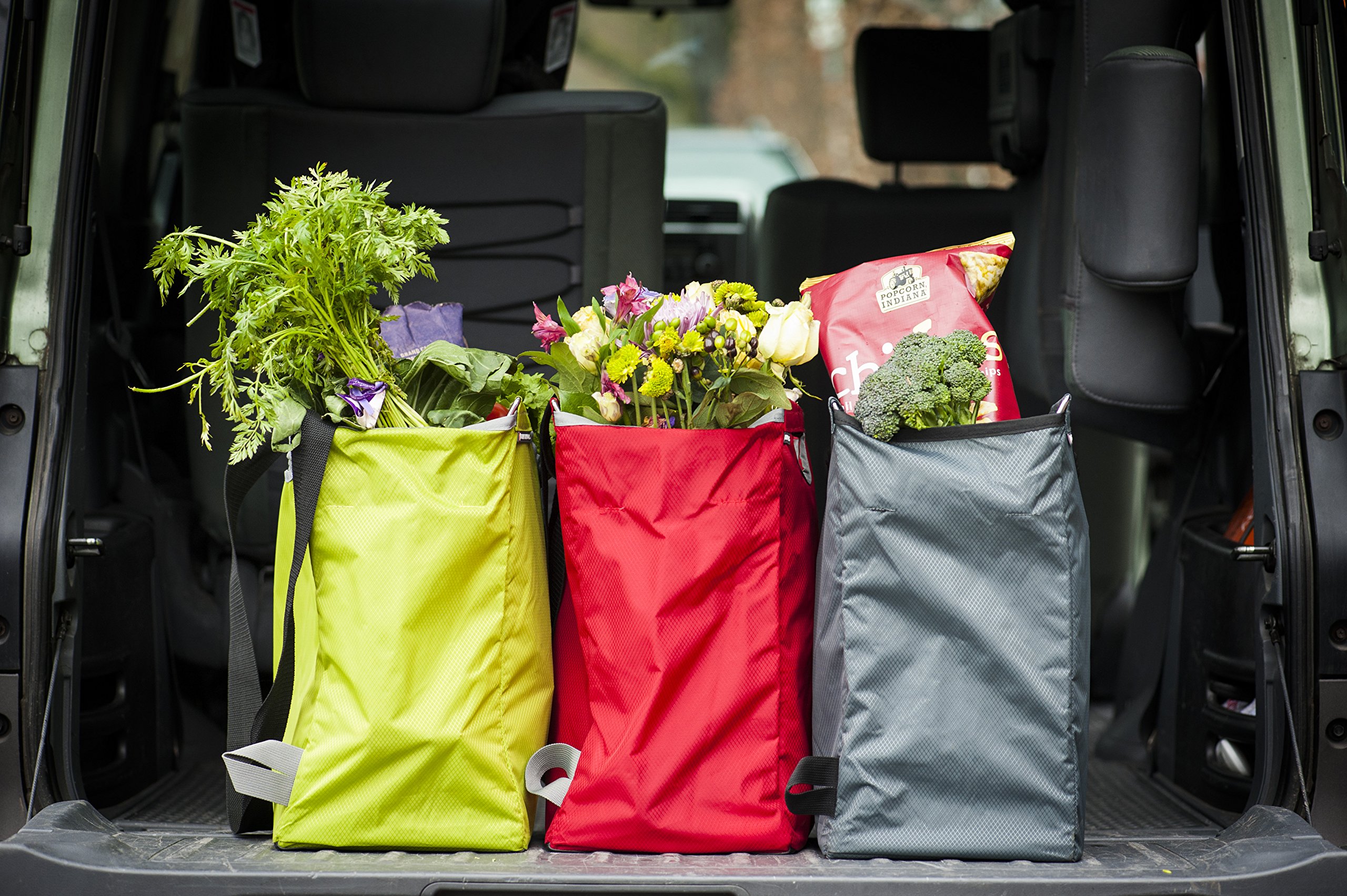 ADK Packbasket (Charcoal Grey) Multifunctional Durable Structured Tote / Reusable Shopping Bag That Folds Flat / Holds 30 lbs.