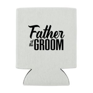 Father of the Groom Wedding Can Cooler - Drink Sleeve Hugger Collapsible Insulator - Beverage Insulated Holder