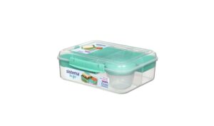 sistema bento box to go | lunch box with yoghurt/fruit pot | 1.65 l | bpa-free | minty teal | 1 count