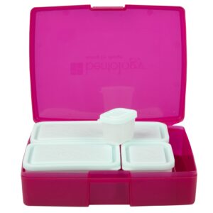 Bentology Bento Lunch Box Set w/ 5 Inner Removable Containers, Leak Proof, Food Prep & Snack Packing Compartments - Stackable, Microwave Safe Nesting Containers w Lids, Easy to Clean & Store