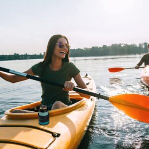 SquidCup Non-Tipping Portable Universal Cup, Can, and Bottle Holder for Boats, (Black/Teal 2 Pack) Includes Optional SquidDisk Mount for Textured Surfaces